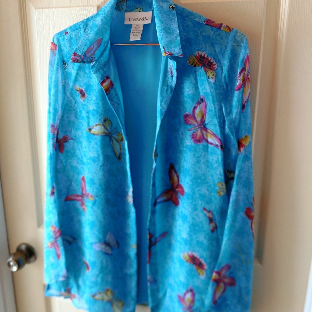 Silk aqua 🦋 topper by Chadwick's sz 4